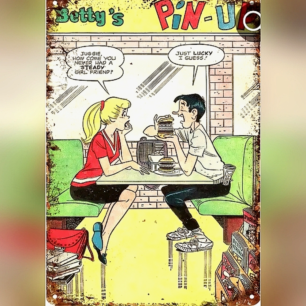 Betty & Jughead Comics Aluminum Decorative Sign